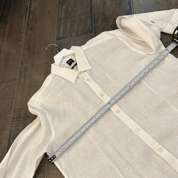 BOSS MENS SLIM FIT STRETCH LINEN BUTTON DOWN SHIRT SIZE XXL AS NEW - Picture 10 of 17